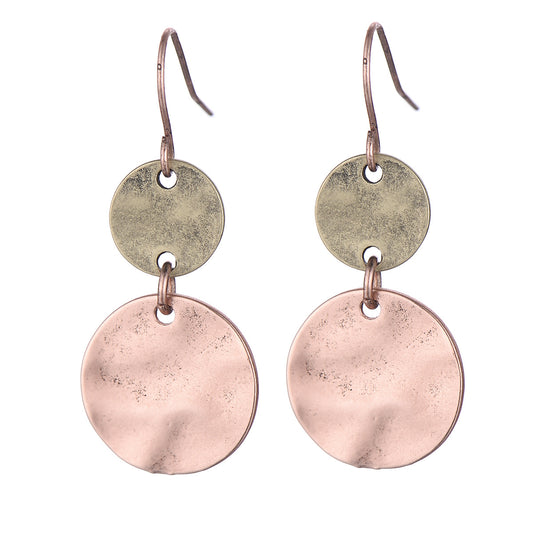 Retro Fashion Large Small Stitching Two-color Earrings