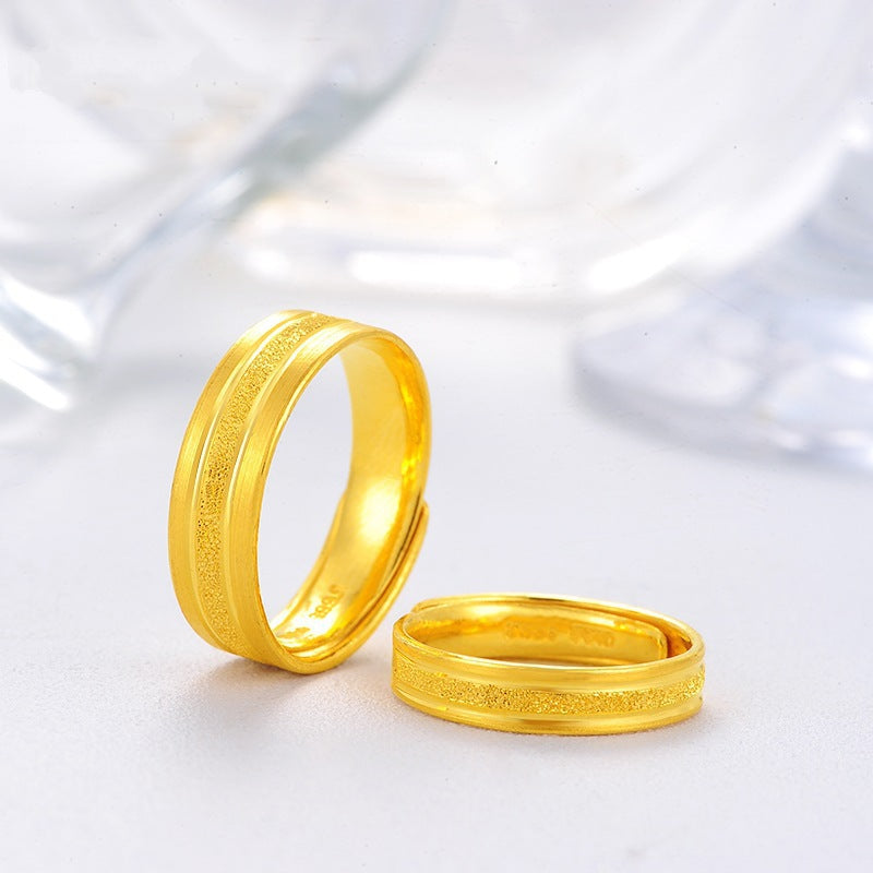 Women's & Men's Gold Plated Couple Open Mouth Wedding Ring