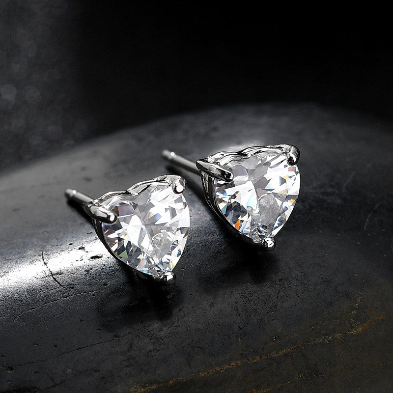 Week Simple Unisex Round Square Heart Triangle Five-star Rectangular Water Stud Earrings