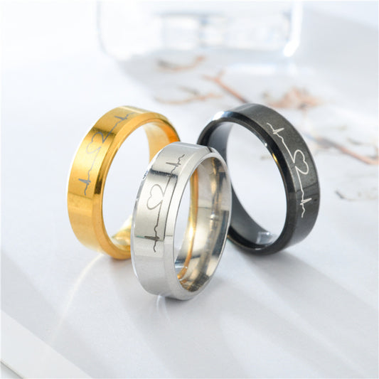 Women's & Men's Stainless Steel Glossy Titanium Blank Private Rings