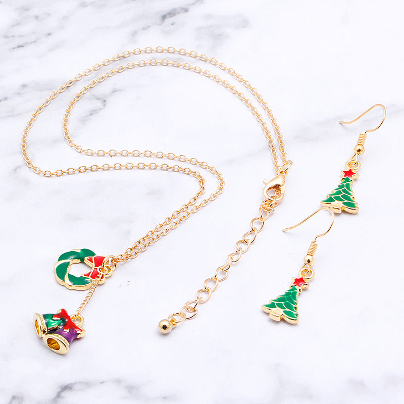 Christmas Series Dripping Bell Snowman Santa Necklaces