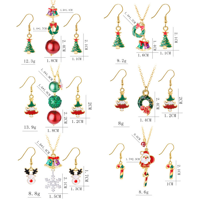 Christmas Series Dripping Bell Snowman Santa Necklaces