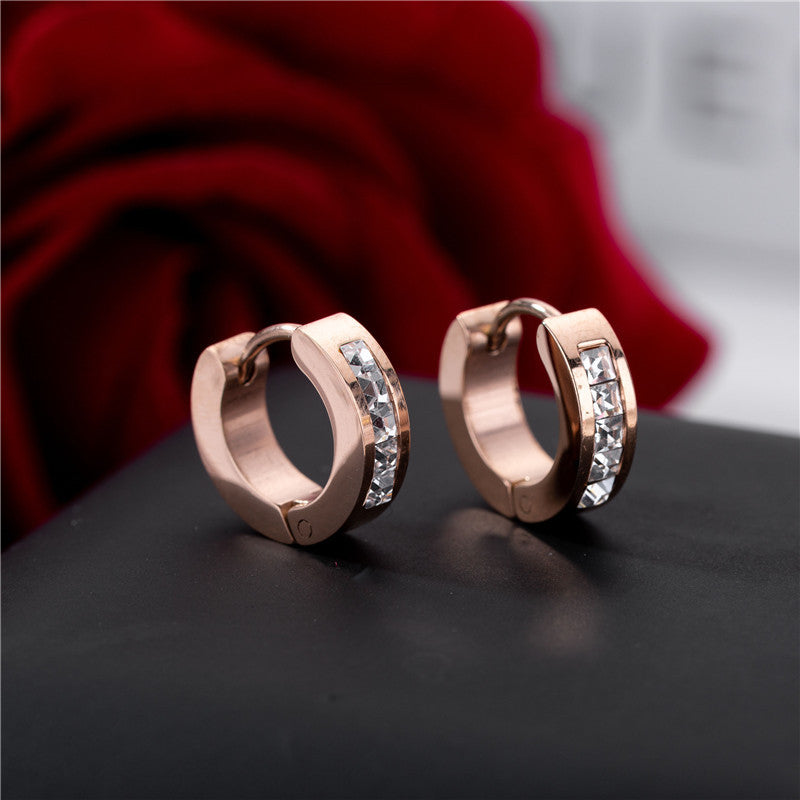 Women's Fashion Titanium Steel Ear Clip Simple Earrings