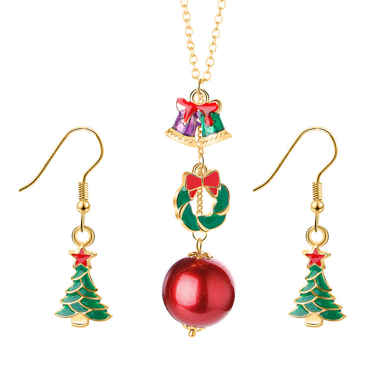 Christmas Series Dripping Bell Snowman Santa Necklaces