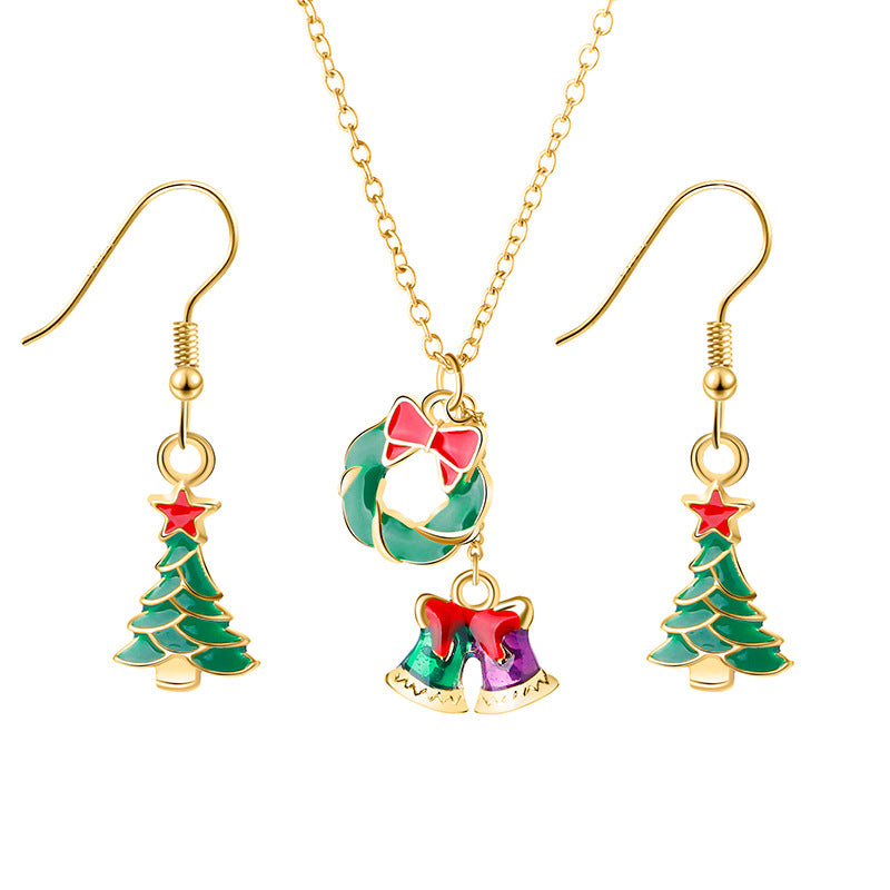 Christmas Series Dripping Bell Snowman Santa Necklaces