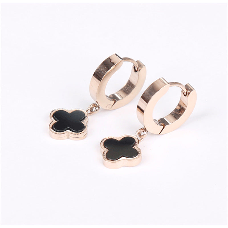 Women's Fashion Titanium Steel Ear Clip Simple Earrings