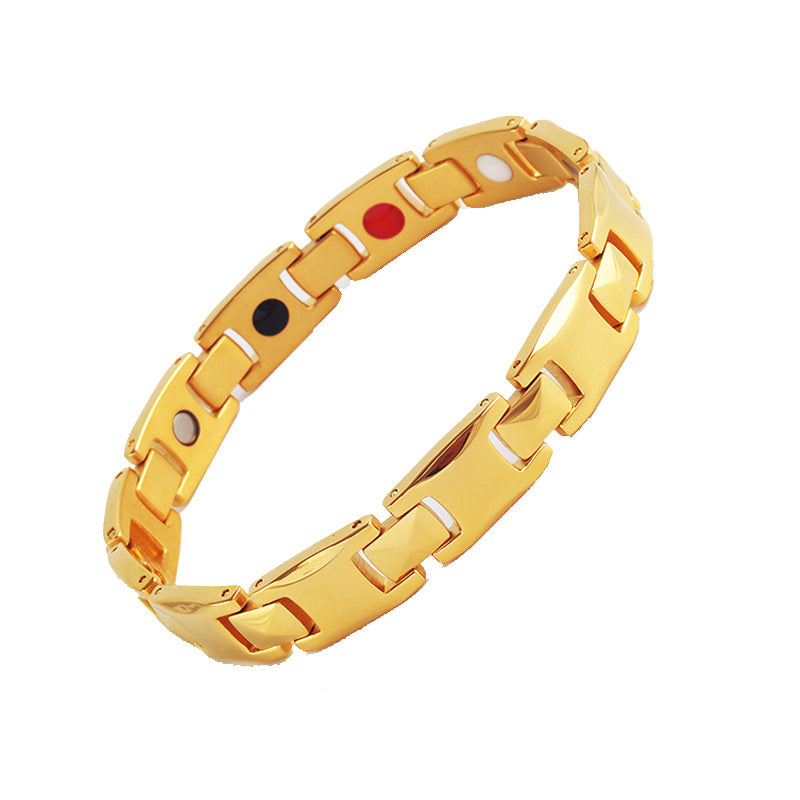 Men's Stainless Steel Titanium Germanium Stone Valentine's Day Bracelet