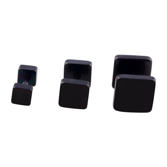 Women's & Men's Fashion Korean Style Square Personality Dumbbell Titanium Earrings