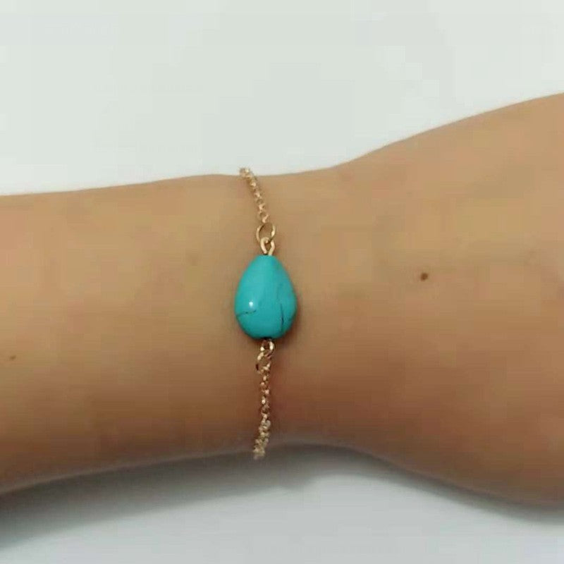 Women's Peach Heart Water Drop Turquoise Simple Casual Bracelet