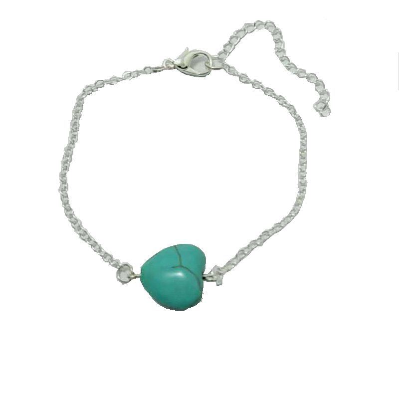 Women's Peach Heart Water Drop Turquoise Simple Casual Bracelet