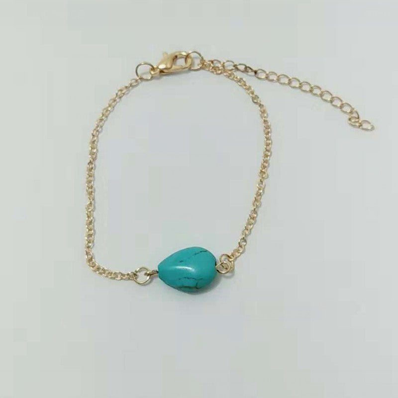 Women's Peach Heart Water Drop Turquoise Simple Casual Bracelet