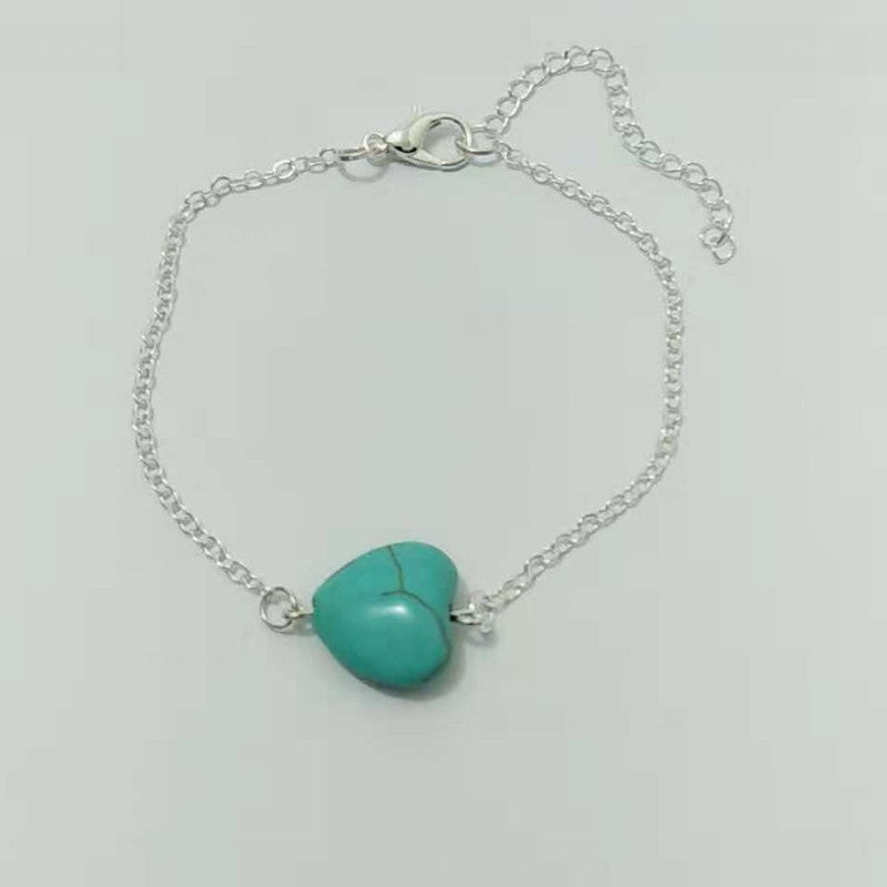Women's Peach Heart Water Drop Turquoise Simple Casual Bracelet