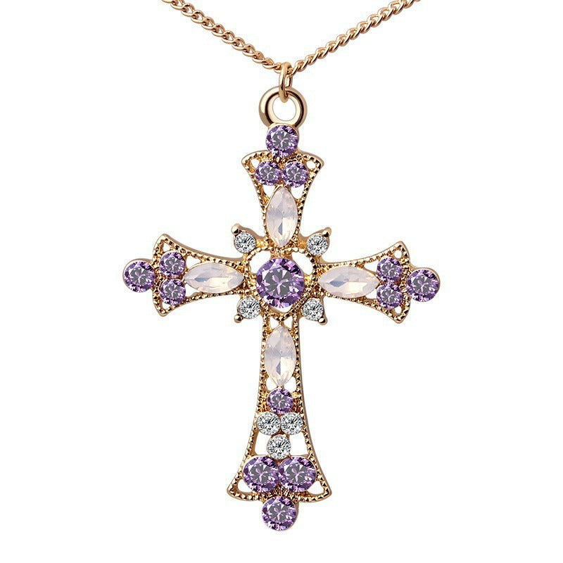 Fashion Suit Cross Eardrops Hollow Christmas Jewelry Set