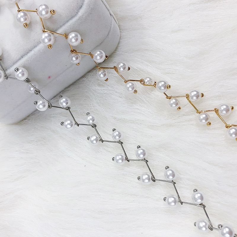 Clavicle Chain Neck Gold Handmade Pearl Beautiful Korean Bride Necklaces
