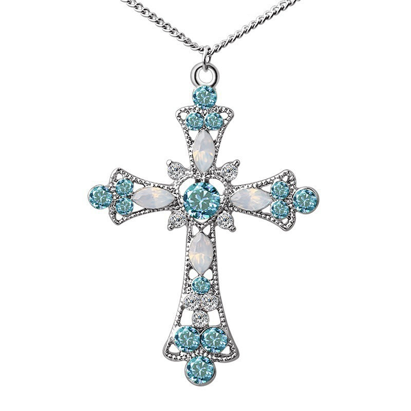 Fashion Suit Cross Eardrops Hollow Christmas Jewelry Set