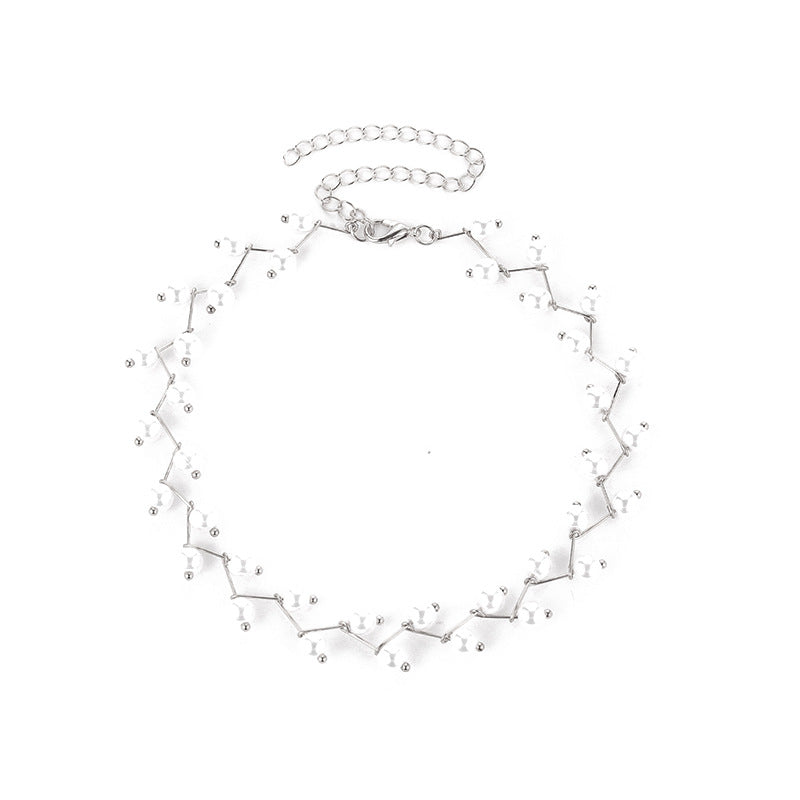 Clavicle Chain Neck Gold Handmade Pearl Beautiful Korean Bride Necklaces