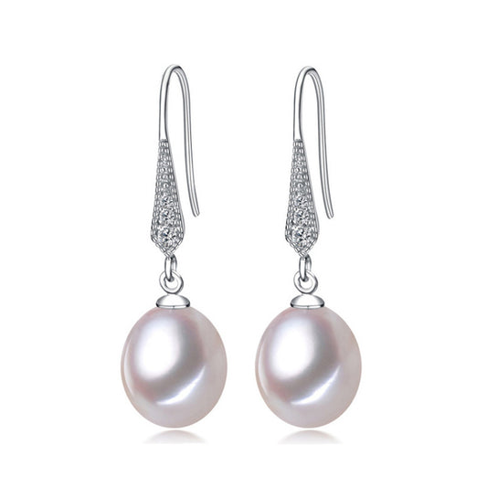 Natural Fresh Water Pearl Female Sterling Sier Ear Hook