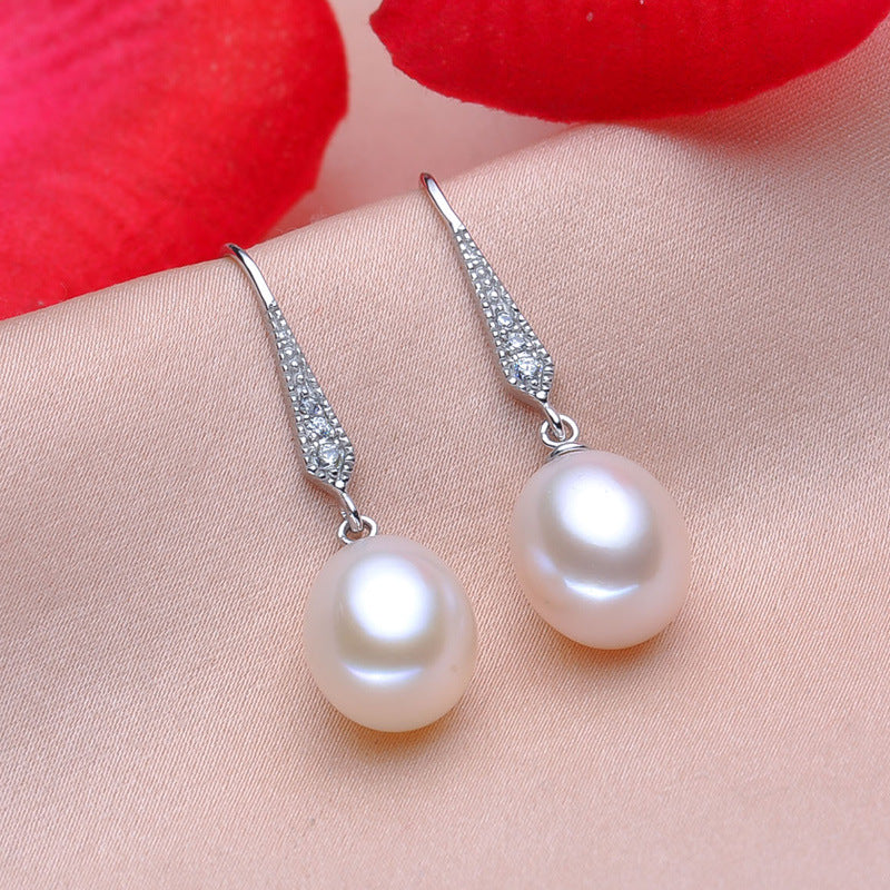 Natural Fresh Water Pearl Female Sterling Sier Ear Hook