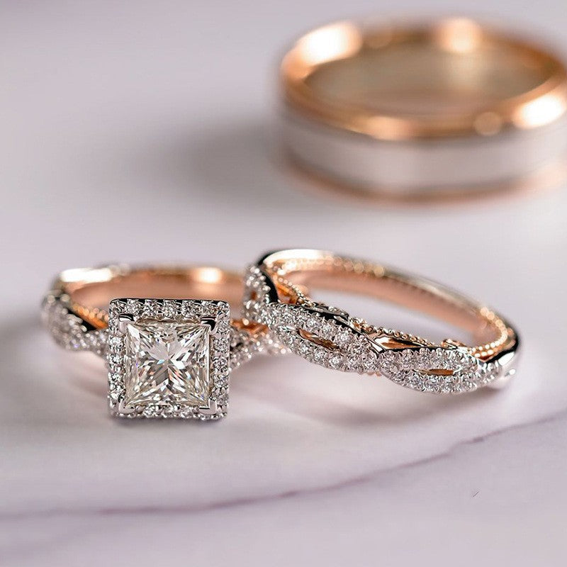 Zircon Full Diamond Female Couple Man's Rings