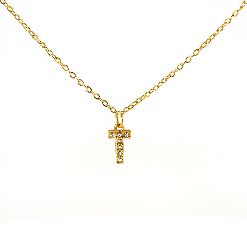Women's Diamond Small Letter Simple Clavicle Chain Necklaces