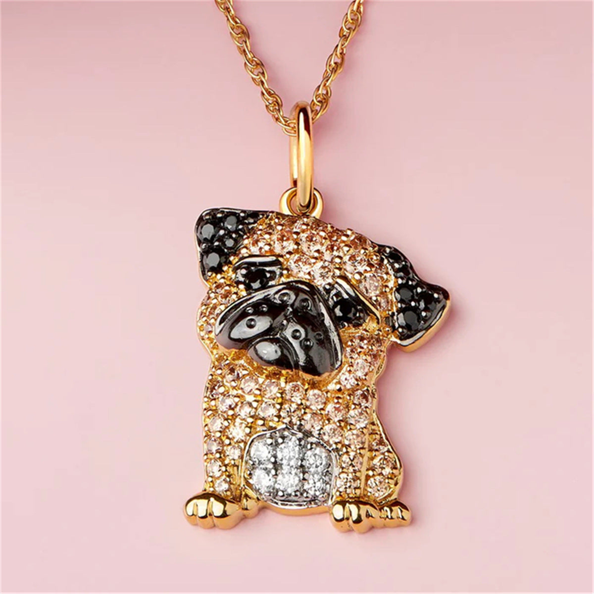 Cute Shy Pug Exquisite Zinc Alloy Die Pendants