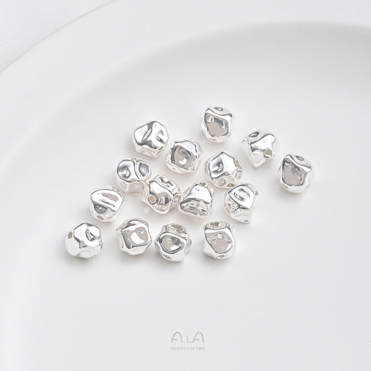 Bag Thick Sier Irregular Spacer Beads Jewelry Accessories