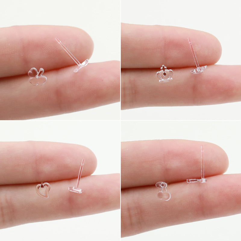 Resin Ear Stick Personality Simple Plastic Auricular Needle Raise Stud Earrings