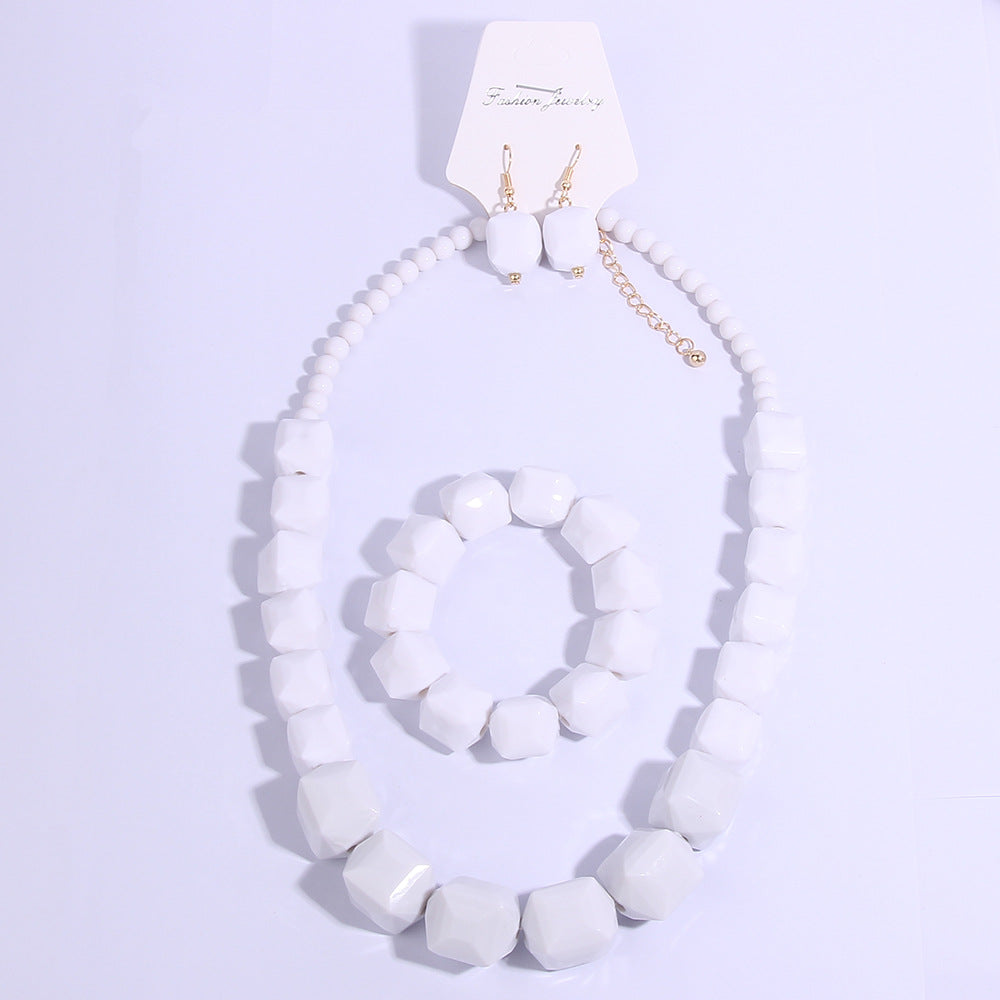 Fashion Geometry Pattern Acrylic Handmade Beaded Earrings