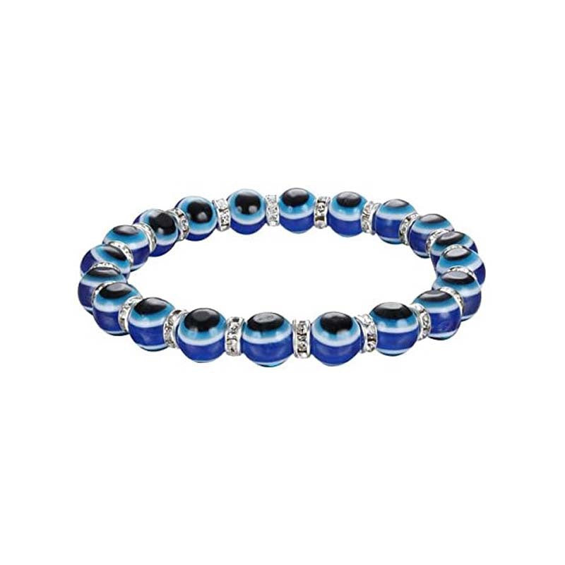 Devil Eye Fatima Palm Beaded Resin Turkish Blue Eyes Elastic Bracelets