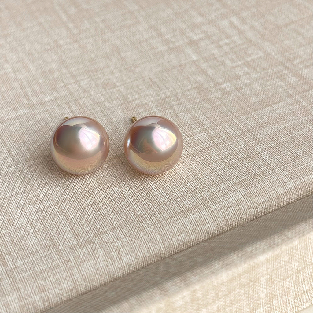 Entry Lux Style Steamed Bread Pearl Earrings