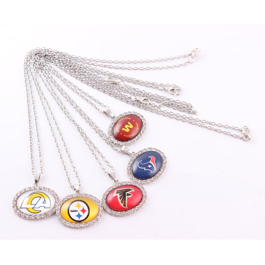 Team Logo Oval Time Stone American Necklaces