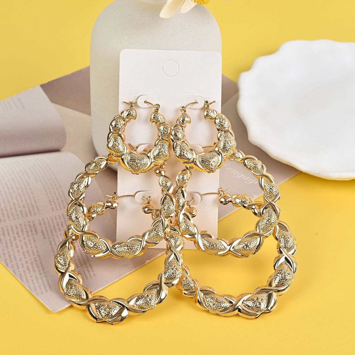 Bamboo Ear Geometric Creative Fashion Punk Earrings