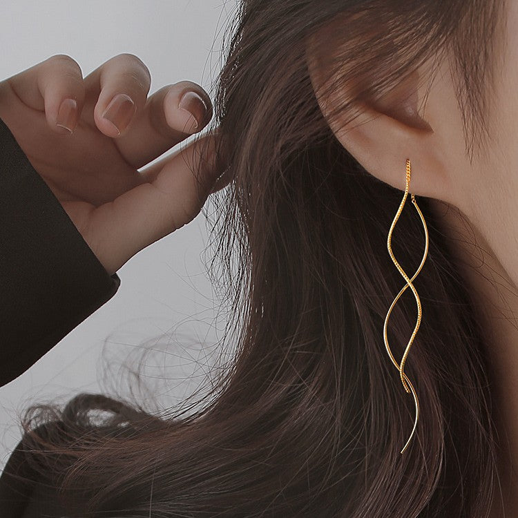 Women's Style Sier Wavy Fashionable Temperamental Face Rings