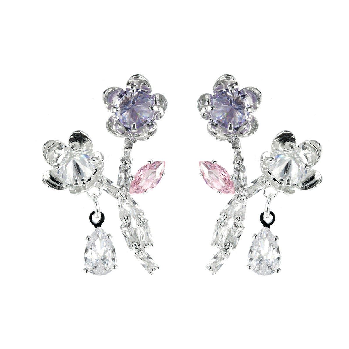 Love Hate Shiny High-grade Commuter Crystal Earrings