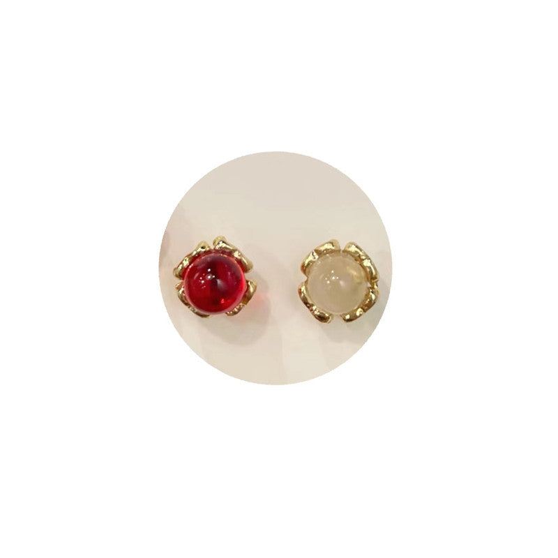 Opal Stone Ear Female Fashion Design Stud Earrings
