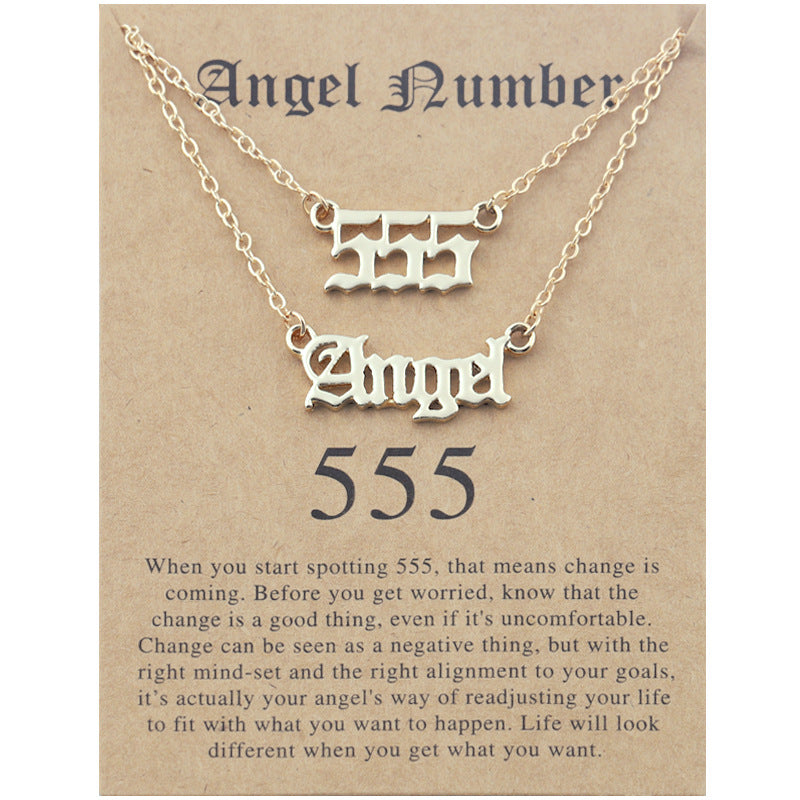 Angel Lucky Number Suit Clavicle Chain Necklaces