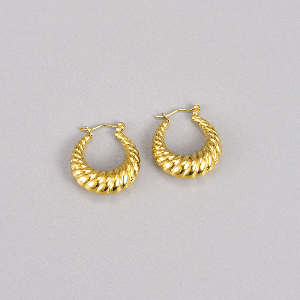 Women's Vintage Metal Spiral Ear Temperament Design Earrings