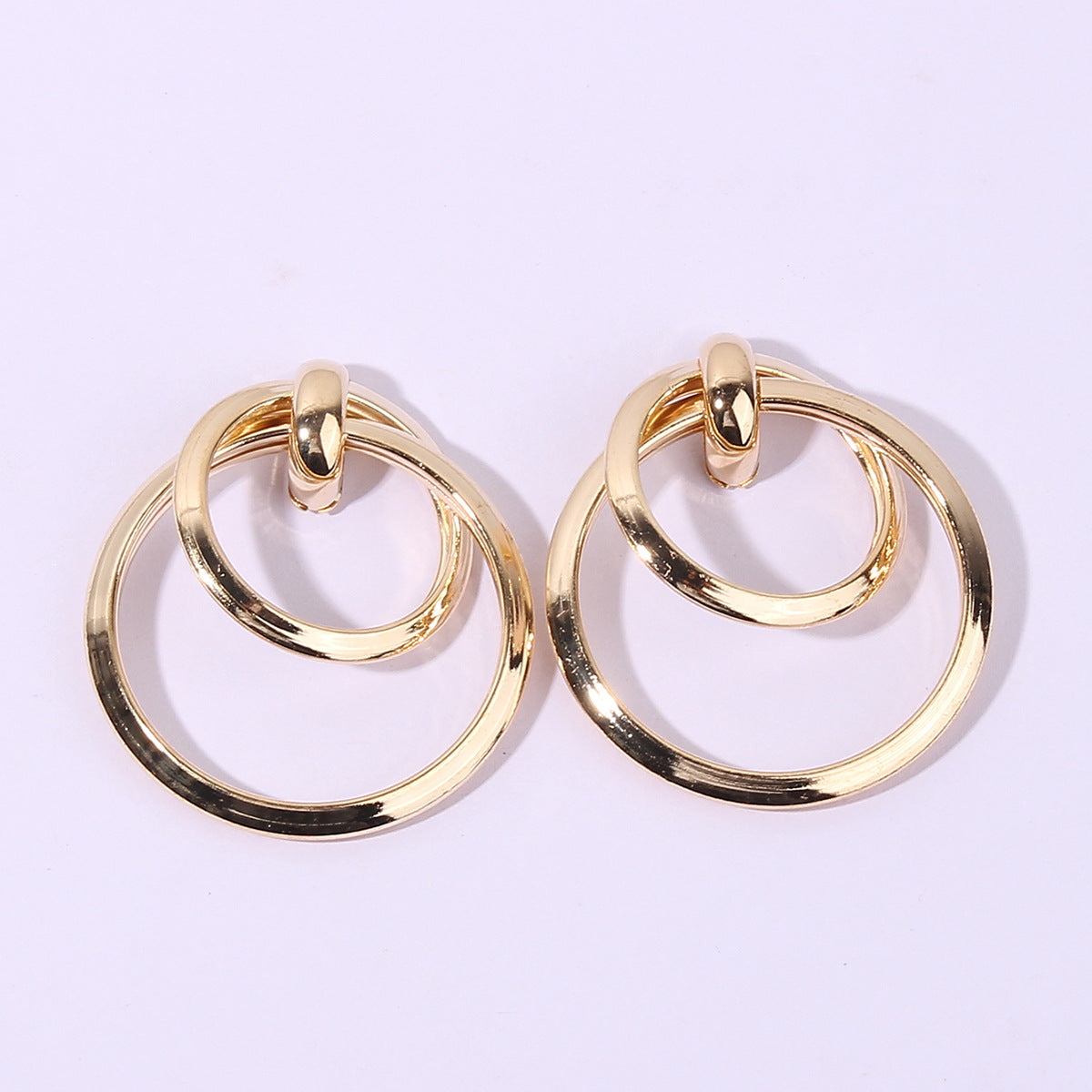 Li Cute Fashion Geometry Pattern Eardrop Personality Double Layer Earrings