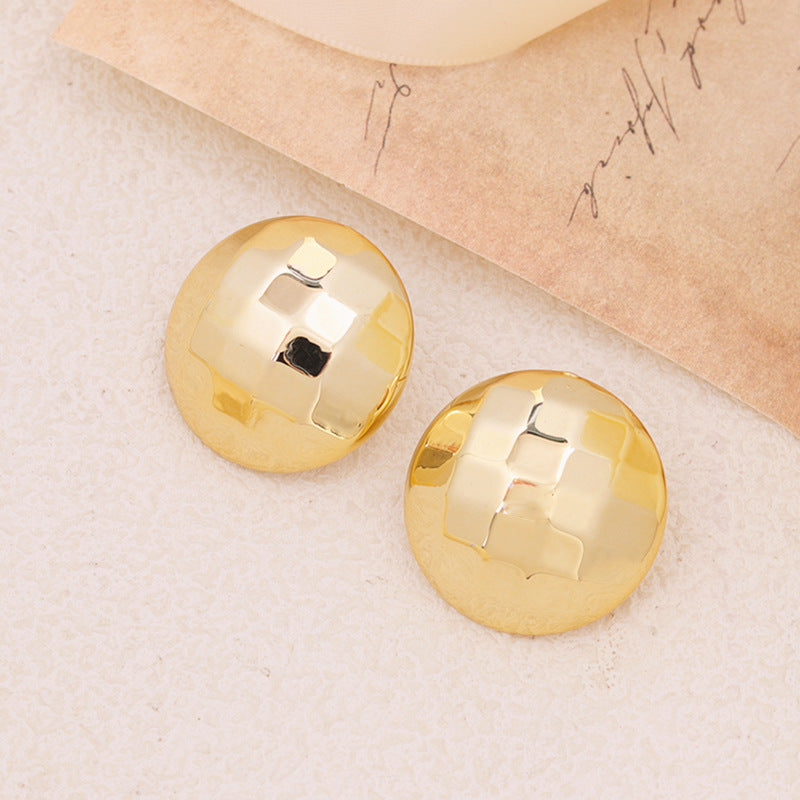 Women's Sier Color Bowknot Round Acrylic High-grade Light Earrings