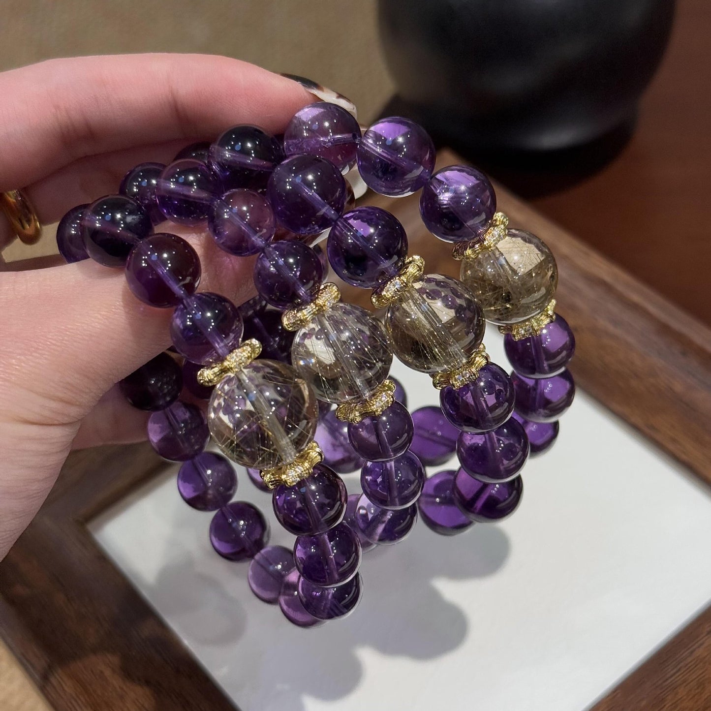 Women's Imitation Natural Uruguay Amethyst Light Luxury High-grade Bracelet