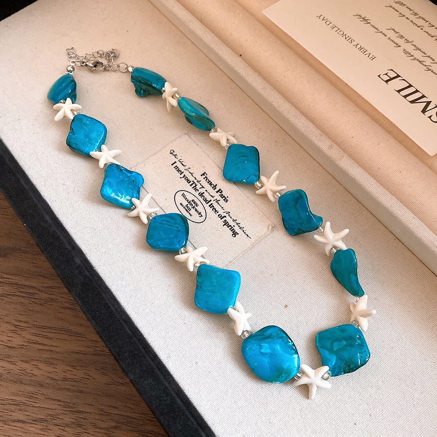 Vacation Style Shell Starfish Beaded Sweet Fresh Temperament Clavicle Chain Necklace