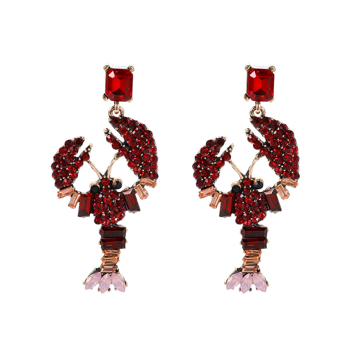 Women's Exaggerated Lobster Shape Fashion Creative Niche Design Alloy Earrings