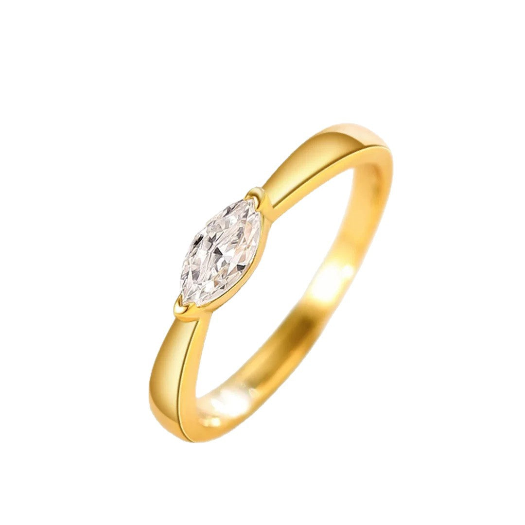 Rhinestone Female Sweet Cute Stylish Versatile Temperament Entry Lux Niche Ring