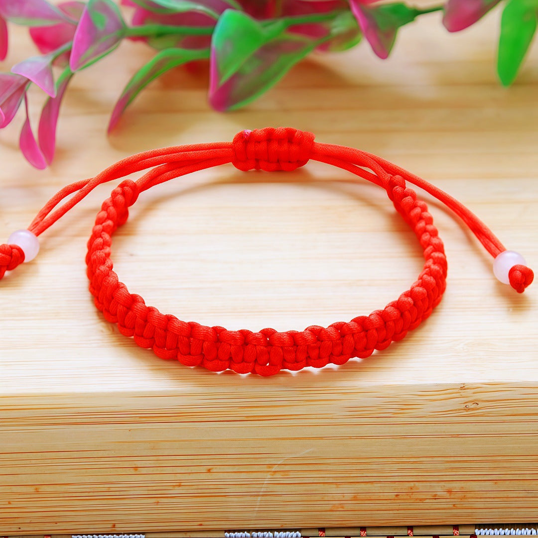 Rope Double Fish Peach Blue Natural Pit Red Carrying Bracelet