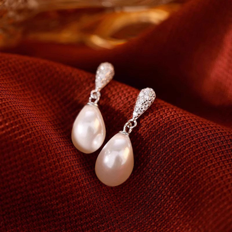 Drop Artificial Pearl Female High Sense Light Luxury Temperament Ear Stud Earrings