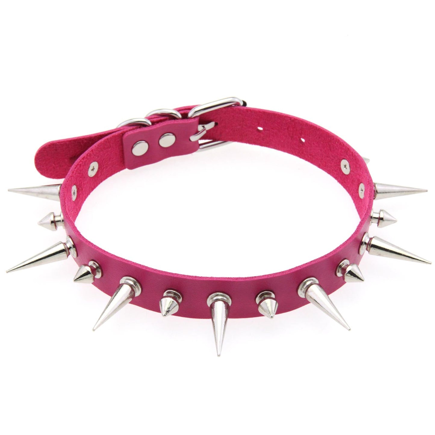 Style Punk Leather Nail Neckband Clavicle Necklaces