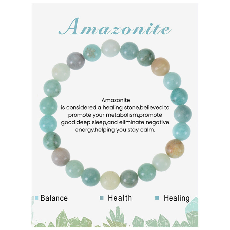 Amethyst Beaded Elastic String Natural Stone Crystal Agate Bracelet