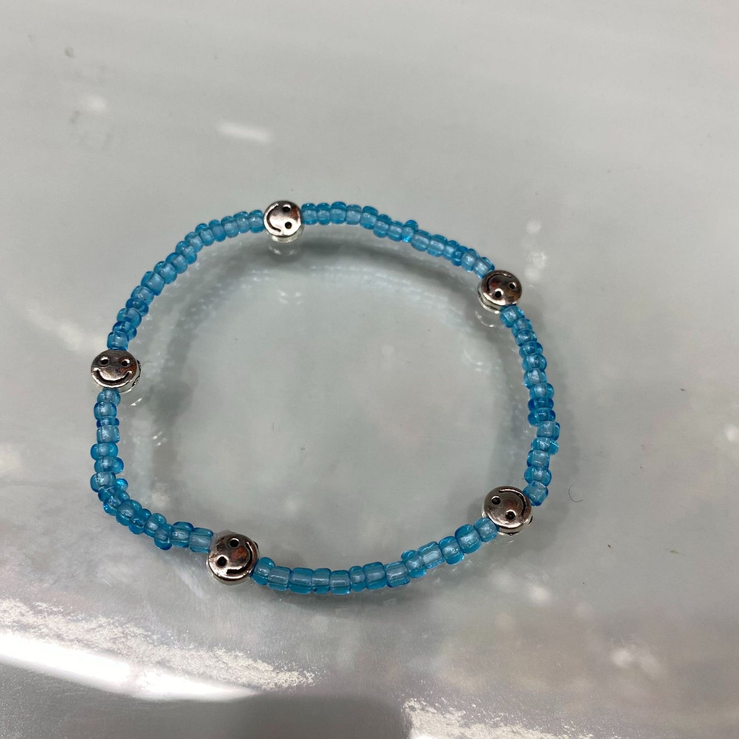 Style Fresh Color Beaded Smiley Transparent Candy Rings