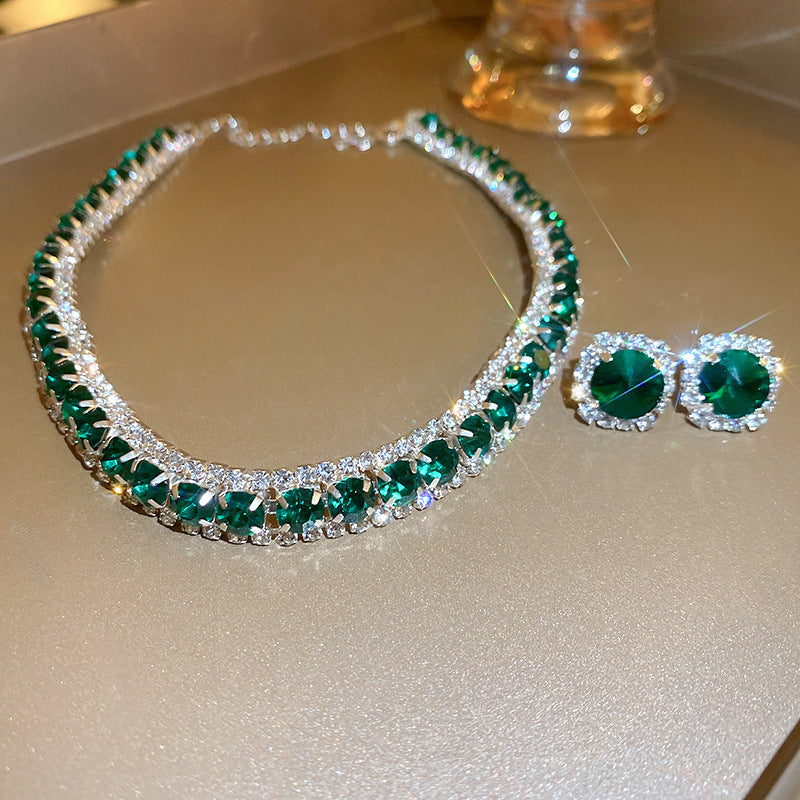 Diamond Geometric Suite Light Luxury Clavicle Jewelry Set