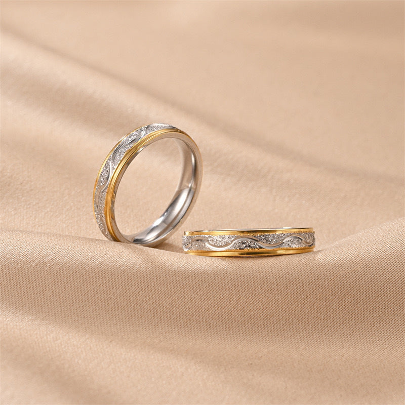 Fashion Room Gold Step Pearl Sand Diamond Rings